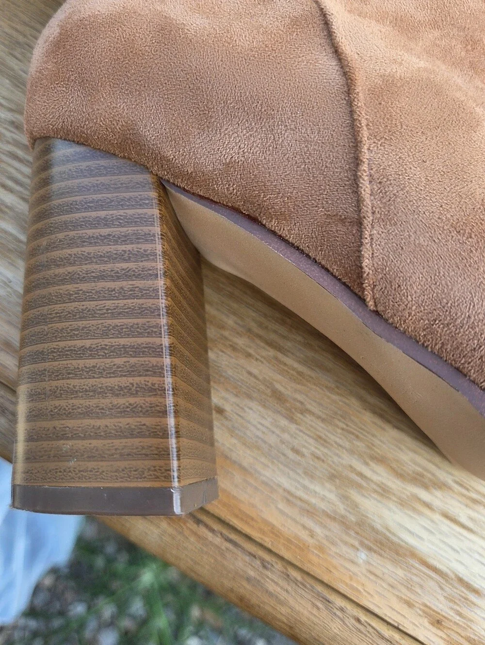 Women's Tall Suede Block Heel Boots - Brown